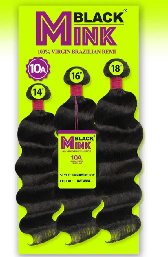 Black Mink Virgin Brazilian Remi Human Hair Weave 3 Bundles Body Wave