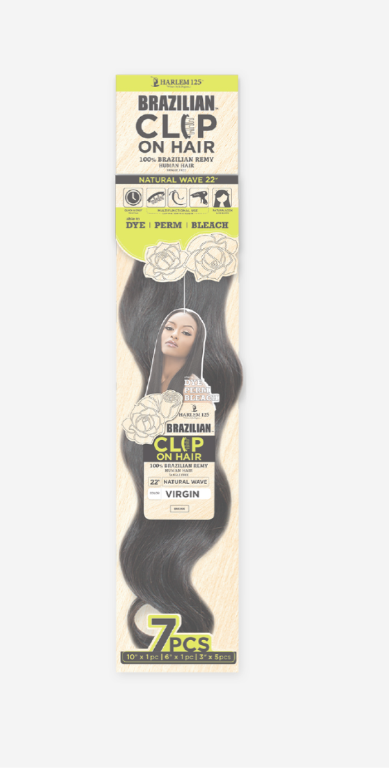 Brazilian Body Wave Clip In Human Hair Extensions 7 Pcs/Set Natural Color Clip