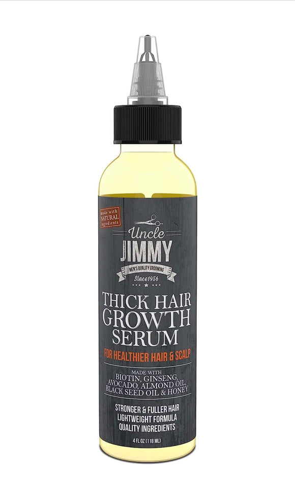 Uncle Jimmy Thick Hair Growth Serum, Hair Growth Treatment, Anti Hair Loss, Promotes Thicker, Stronger Hair for Men & Women 4oz