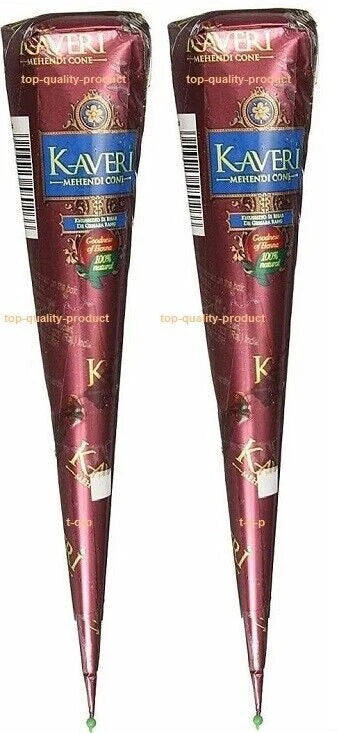 100% Herbal-Natural Kaveri Temporary Tattoo Mehandi Ayurvedic Henna Cones