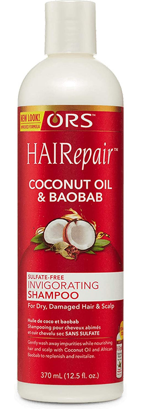 ORS HAIRepair Coconut Oil & Baobab Sulfate-Free Invigorating Shampoo, 12.5oz