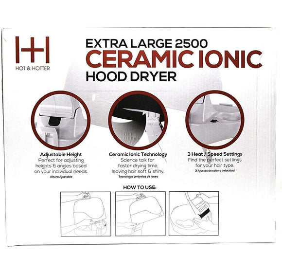Hot & Hotter Extra Large 2500 Ceramic Ionic Hood Dryer