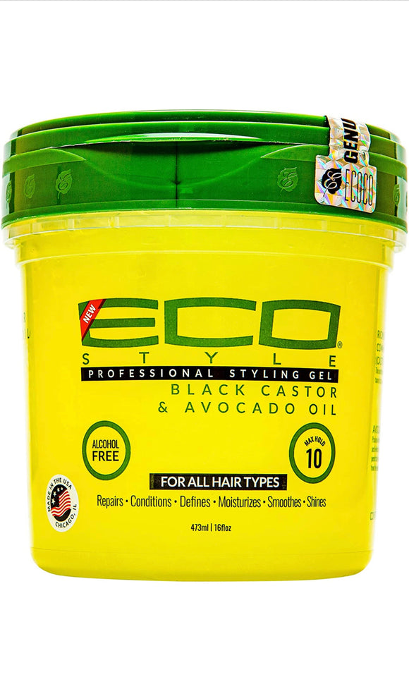 ECO Style Professional Styling Gel Black Castor & Avocado Oil - Max Hold 10 - 16 fl oz