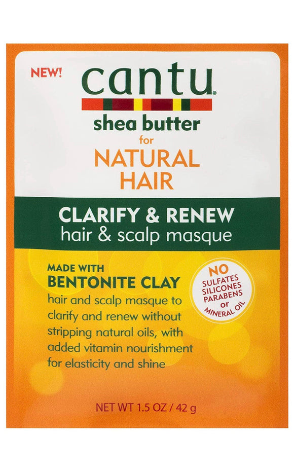 Cantu Natural Hair Clarify & Renew Hair Scalp Masque, 1.5oz pack