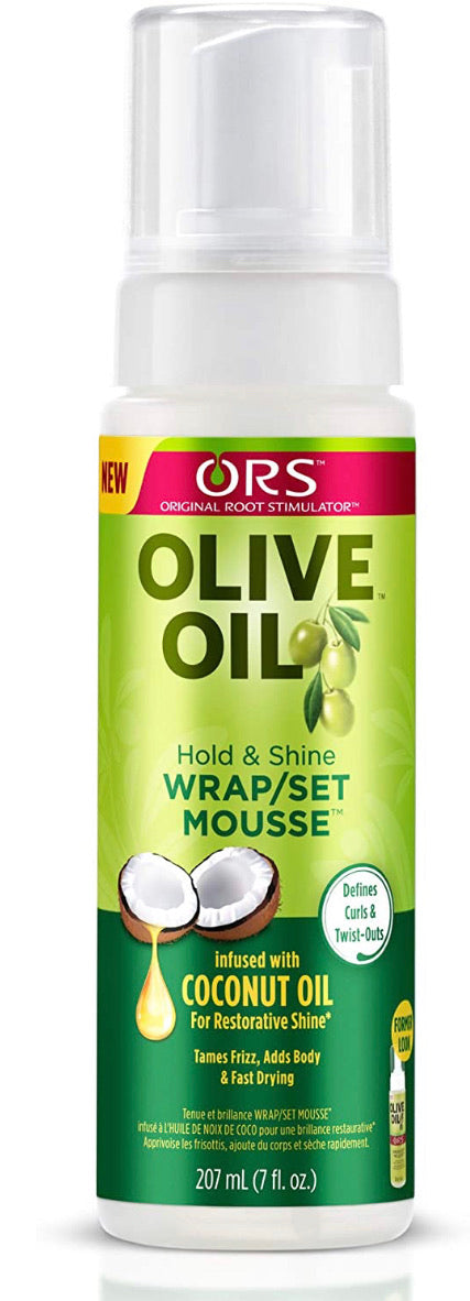 ORS Olive Oil Hold & Shine Wrap Set Mousse, 7oz