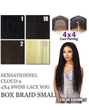 Sensationnel 100% Premium Fiber Cloud9 Swiss 4X4 Lace Parting Wig Small Size - BOX BRAID SMALL