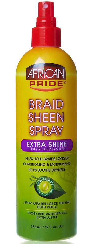 African Pride Braid Sheen Extra Spray, 12oz