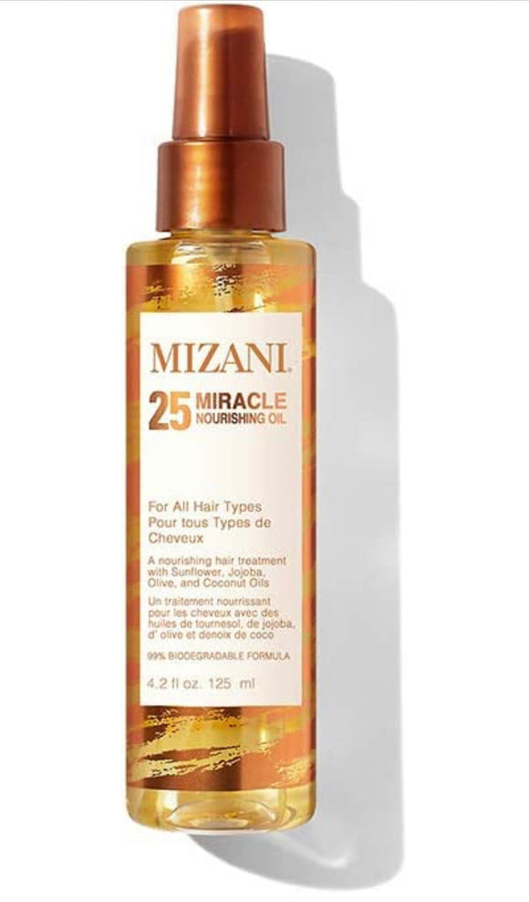 MIZANI 25 Miracle Nourishing Oil Lightweight, Nourishing Hair Oil with Coconut Oil for All Hair Types | 4.2 Fl Oz