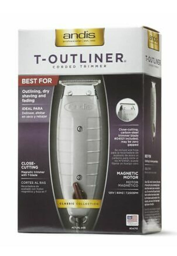 Andis 04710 Professional T-Outliner Beard/Hair Trimmer with T-Blade, Gray