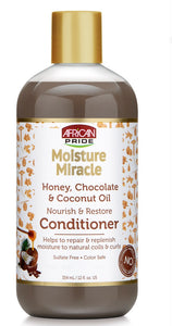African Pride Moisture Miracle Nourish and Restore Conditioner with Honey, Chocolate & Coconut Oil, 12oz