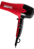 Red by Kiss Tourmaline Ceramic 2200 PRO Professional Hair Dryer 2 Extra Combs Included BD07N