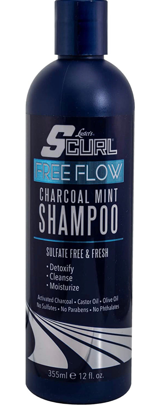 Luster’s Scurl Free-flow Charcoal Mint Shampoo, 12oz
