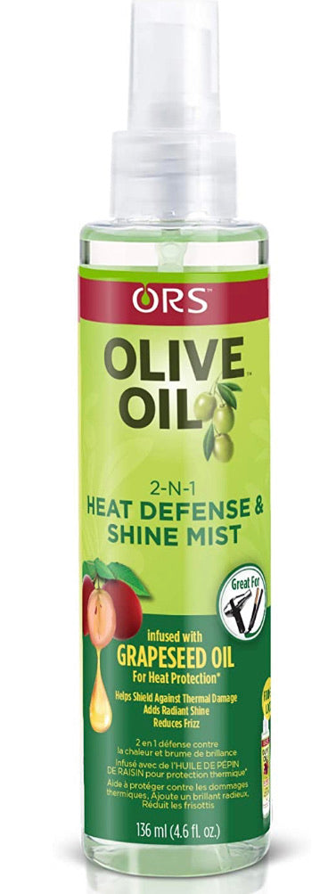 ORS Olive Oil with Grapeseed Oil 2-N-1 Shine Mist & Heat Defense, 4.6 oz