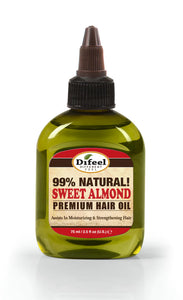 Difeel Premium Natural Hair Care Oil - Sweet Almond Oil 2.5 ounce