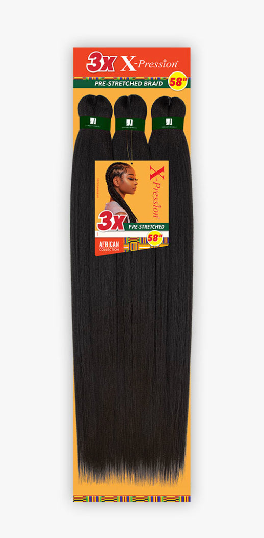 3X X-PRESSION PRE-STRETCHED BRAID 58″