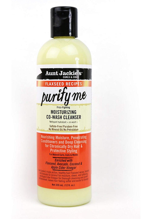 Aunt Jackie's Flaxseed Recipes Purify Me, Moisturizing Co-Wash Cleanser, 12oz