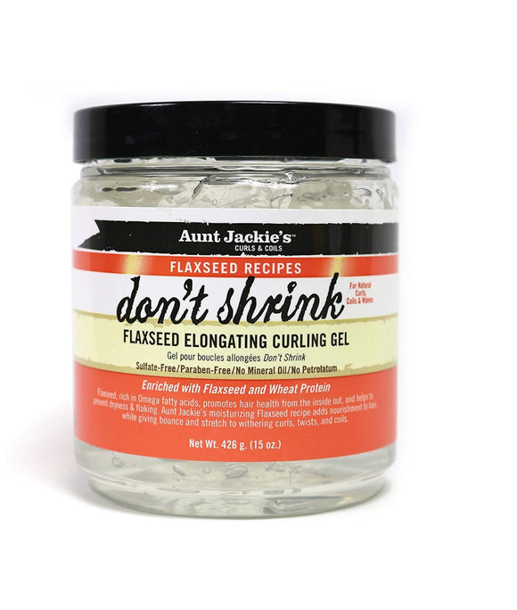 Aunt Jackie's Don't Shrink Flaxseed Elongating Curling Gel, 15 Ounce
